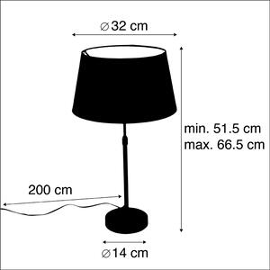 Lampa stołowa regulowana czarna klosz bawełniany czarny 35cm - Parte Oswietlenie wewnetrzne