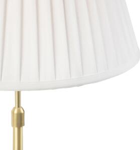 Lampa stołowa regulowana złota/mosiądz klosz plisowany kremowy 35cm - Parte Oswietlenie wewnetrzne