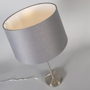 Lampa stołowa regulowana stal klosz szary 35cm - Parte Oswietlenie wewnetrzne