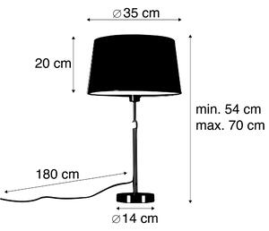 Lampa stołowa regulowana miedź klosz szary 35cm - Parte Oswietlenie wewnetrzne