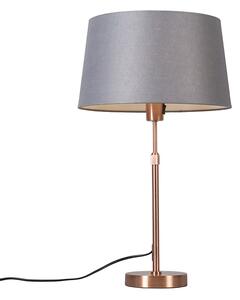 Lampa stołowa regulowana miedź klosz szary 35cm - Parte Oswietlenie wewnetrzne