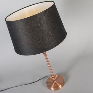 Lampa stołowa regulowana miedź klosz czarny 35cm - Parte Oswietlenie wewnetrzne