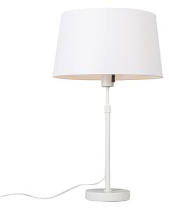 Lampa stołowa regulowana biała klosz biały 35cm - Parte Oswietlenie wewnetrzne