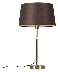 Lampa stołowa regulowana złota/mosiądz klosz brązowy 35cm - Parte Oswietlenie wewnetrzne