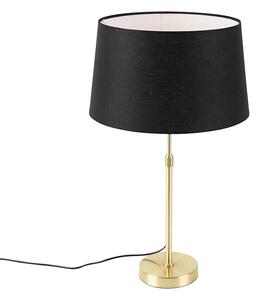 Lampa stołowa regulowana złota/mosiądz klosz czarny 35cm - Parte Oswietlenie wewnetrzne
