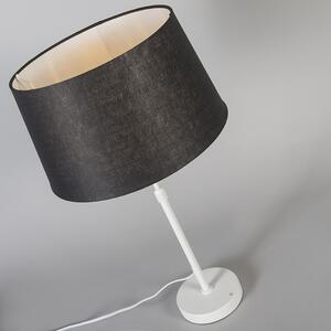 Lampa stołowa regulowana biała klosz czarny 35cm - Parte Oswietlenie wewnetrzne