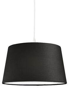 Nowoczesna lampa wisząca biała klosz czarny 45cm - Pendel Oswietlenie wewnetrzne