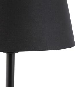 Lampa stołowa czarna klosz czarno-złoty 32cm - Simplo Oswietlenie wewnetrzne