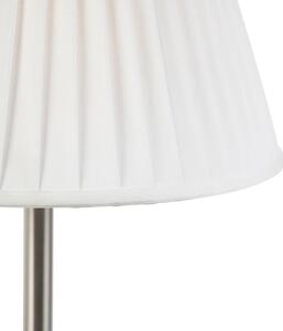 Lampa stołowa czarna klosz plisowany biały 35cm - Simplo Oswietlenie wewnetrzne