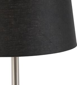 Lampa stołowa stal klosz czarny 32cm - Simplo Oswietlenie wewnetrzne