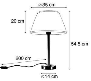 Lampa stołowa czarna klosz plisowany biały 35cm - Simplo Oswietlenie wewnetrzne