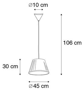 Lampa wisząca Retro kremowa 45cm - Plisse Oswietlenie wewnetrzne