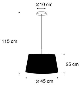 Lampa wisząca stal klosz szarobrązowy 45cm - Combi Oswietlenie wewnetrzne