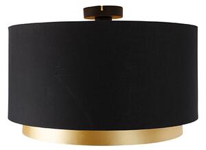 Nowoczesna lampa sufitowa czarna ze złotym kloszem 47 cm - Combi Oswietlenie wewnetrzne