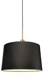 Lampa wisząca brąz klosz czarny 45cm - Combi Oswietlenie wewnetrzne