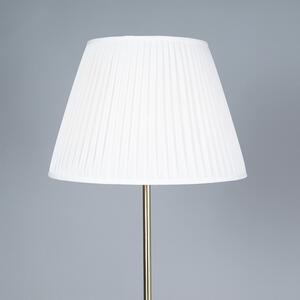 Lampa podłogowa Retro mosiądz klosz plisowany kremowy 45cm - Kaso Oswietlenie wewnetrzne