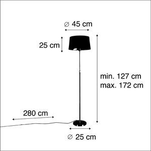 Lampa podłogowa regulowana złota/mosiądz klosz lniany szarobrązowy 45cm - Parte Oswietlenie wewnetrzne