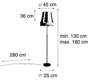Lampa podłogowa regulowana brąz klosz kremowy Granny 45cm - Parte Oswietlenie wewnetrzne