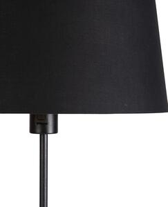 Lampa podłogowa regulowana czarna klosz bawełniany czarny 35cm - Parte Oswietlenie wewnetrzne