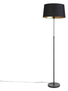 Lampa stojąca czarna z czarnym kloszem 45 cm regulowana - Parte
