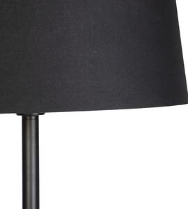 Lampa podłogowa czarna klosz czarno-złoty 45cm - Simplo Oswietlenie wewnetrzne