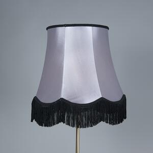 Lampa podłogowa Retro mosiądz klosz szaro-czarny Granny 45cm - Kaso Oswietlenie wewnetrzne