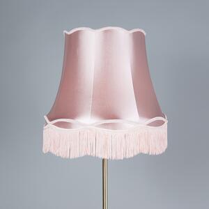 Lampa podłogowa Retro mosiądz klosz różowy Granny 45cm - Kaso Oswietlenie wewnetrzne