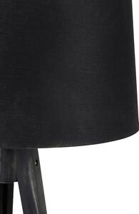 Statyw czarny z lnianym kloszem czarny 45 cm - Statyw Classic Oswietlenie wewnetrzne