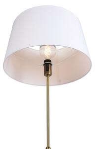 Lampa podłogowa regulowana brąz klosz biały 45cm - Parte Oswietlenie wewnetrzne
