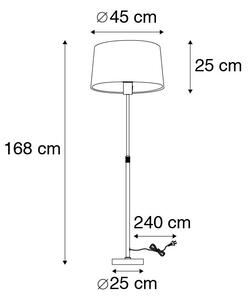 Lampa podłogowa regulowana stal klosz biały 45cm - Parte Oswietlenie wewnetrzne