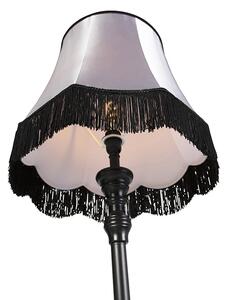 Klasyczna lampa podłogowa czarna klosz Granny szaro-czarny 45cm - Classico Oswietlenie wewnetrzne