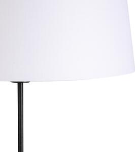 Lampa podłogowa regulowana czarna klosz lniany biały 45cm - Parte Oswietlenie wewnetrzne