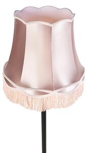 Klasyczna lampa podłogowa czarna klosz Granny różowy 45cm - Classico Oswietlenie wewnetrzne