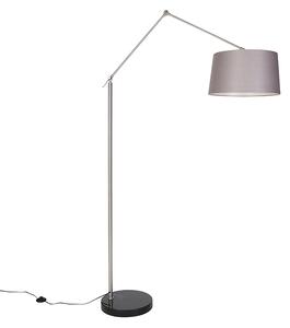 Nowoczesna lampa podłogowa stalowy lniany klosz ciemnoszary 45 cm - Redakcja Oswietlenie wewnetrzne