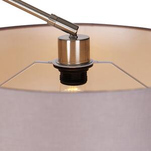 Nowoczesna lampa podłogowa stalowy lniany klosz ciemnoszary 45 cm - Redakcja Oswietlenie wewnetrzne