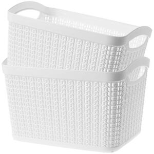 Koszyk plastikowy prostokątny Fonti 6.6L, biały, 2 szt