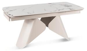 Stół Rozkładany Prostokątny VERONA 160-240 cm Ceramiczny Biały Marmur/Kaszmir Nowoczesny