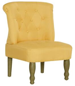 Krzesło w stylu francuskim, żółte, materiałowe