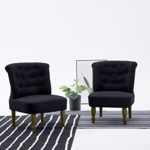 Krzesło w stylu francuskim, czarne, materiałowe