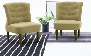 Krzesło w stylu francuskim, zielone, materiałowe