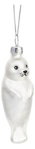Szklana ozdoba świąteczna wykonana ręcznie 9 cm Baby Seal – Sass & Belle