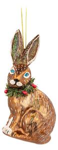 Szklana ozdoba świąteczna wykonana ręcznie 5 cm Festive Hare – Sass & Belle
