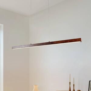 Lucande Żyrandol LED Nihalo, orzech, 122 cm, ściemniany, CCT