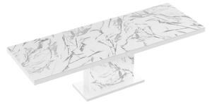 MebleMWM Stół rozkładany MODICA | Marble White HG + Marble White HG + Biały HG