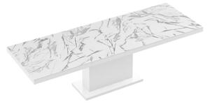 MebleMWM Stół rozkładany MODICA | Marble White HG + Biały HG