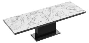 MebleMWM Stół rozkładany MODICA | Marble White HG + Czarny HG