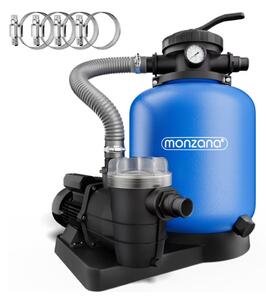 Filtracja piaskowa do basenu AQUA z filtrem wstępnym 13 200 l/h, niebieska Monzana