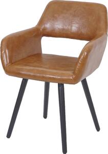 Krzesło do jadalni HWC-A50 II, krzesło kuchenne, design retro 50s ~ imitacja skóry , imitacja zamszu, ciemne nogi