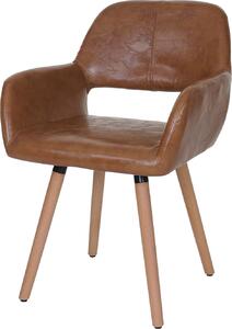 Krzesło do jadalni HWC-A50 II, krzesło kuchenne, design retro 50s ~ imitacja skóry , imitacja zamszu, jasne nogi