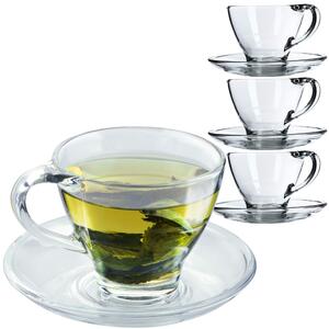 Filiżanki do herbaty Zinal ze spodkiem 200 ml, 4 szt